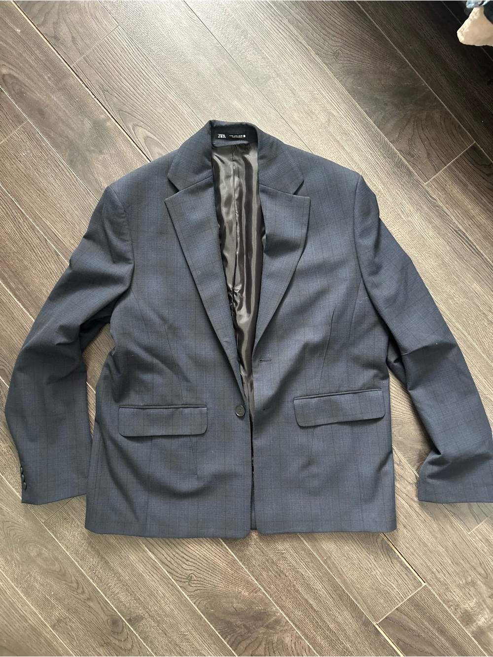 Zara Men's Dark Blue Single-Breasted Blazer M